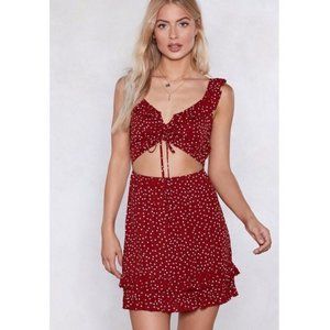 Nasty Gal Polka Dot Cut Out Dress